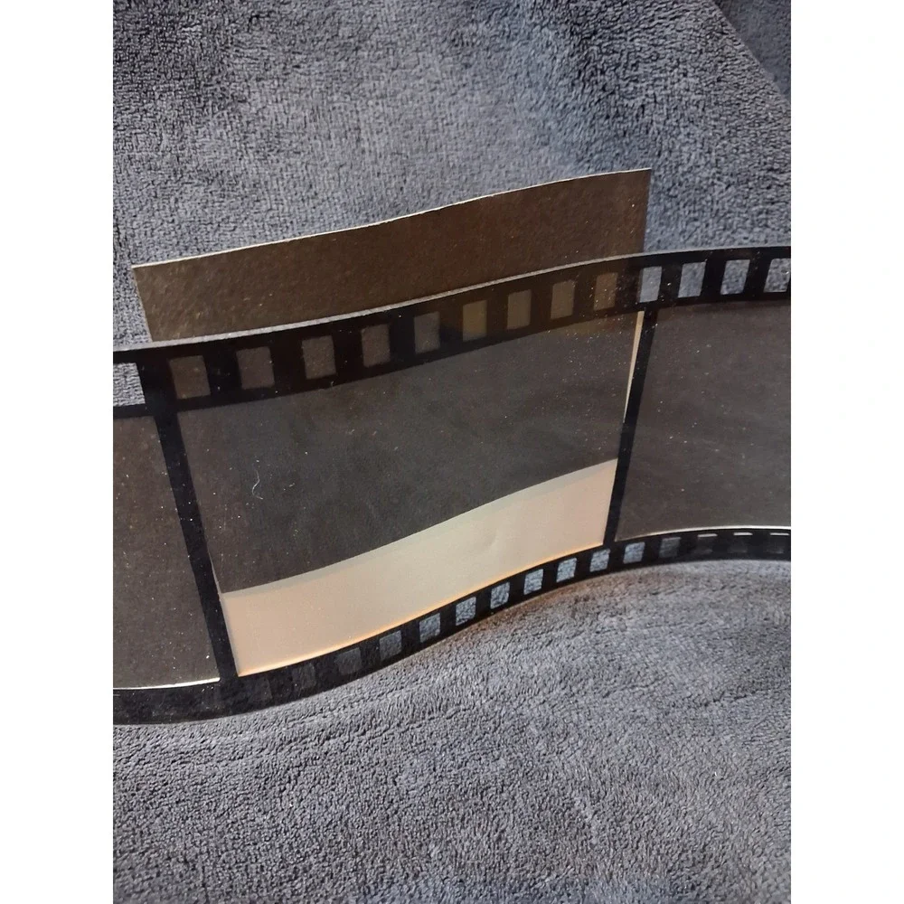 Vintage 90's Film Strip Photo Frame Curved Acrylic 3-Slot 3x5 Cinema Movie Decor